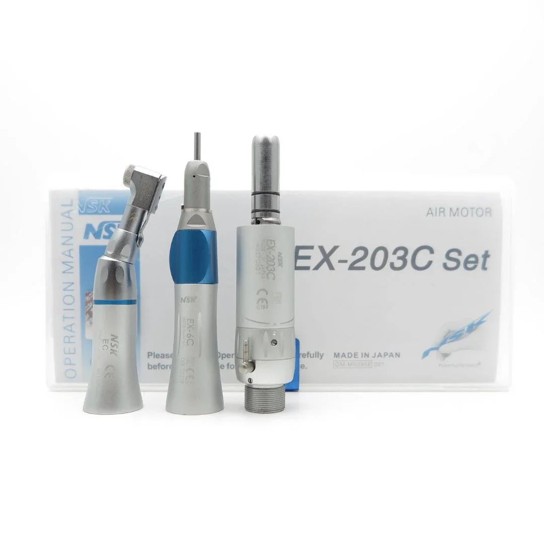 NSK Style Dental Low Speed Handpiece Kit - Straight & Contra Angle Air Motor 2/4H
