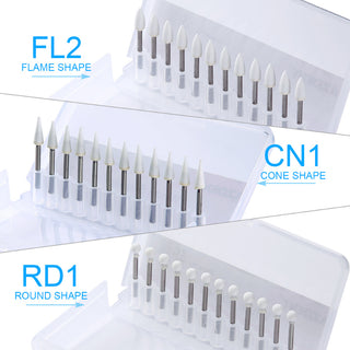 Fresas FG para pulido de piedra blanca redonda Dental (12 unidades/caja) 